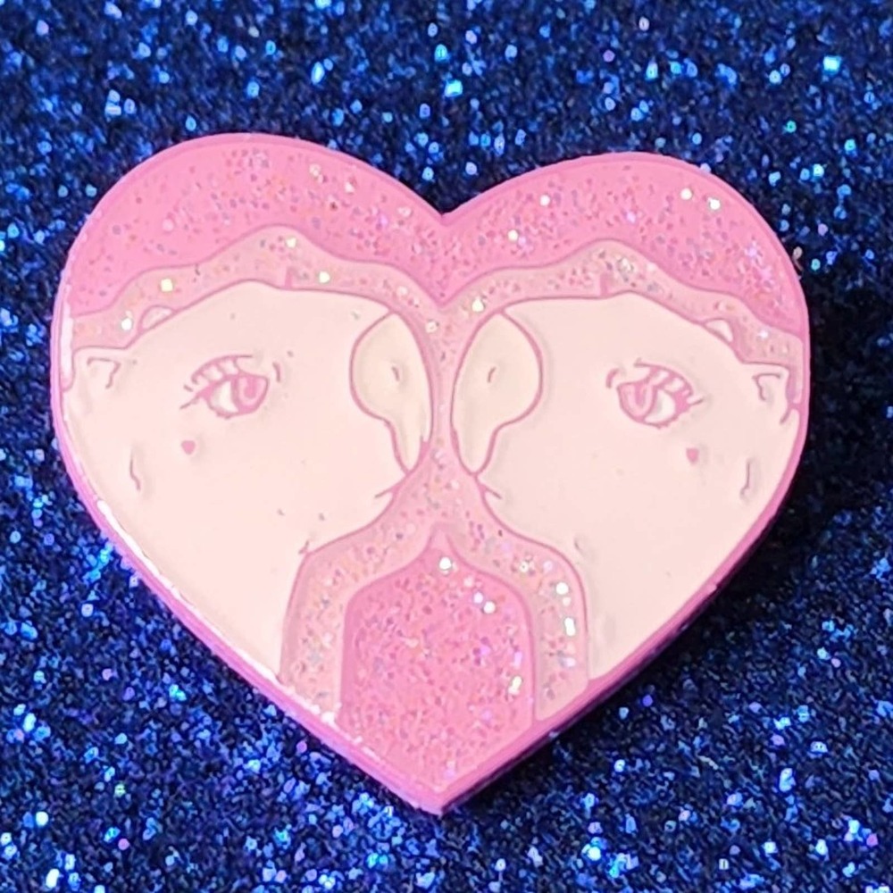 3/$20 Capybara in Pink Heart Cute Amazon Animals Hard Enamel Pin